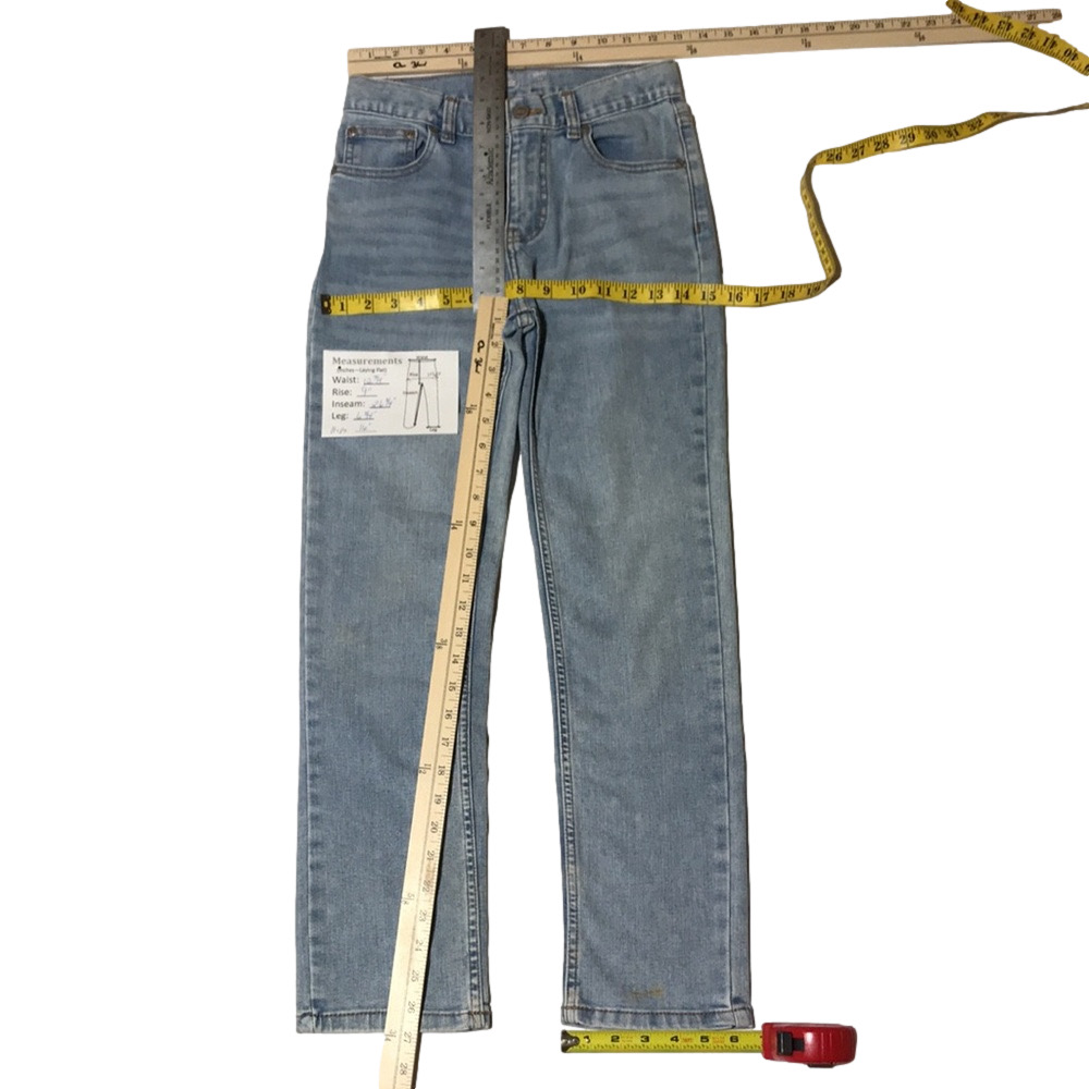 WONDER NATION—SLIM—Boys’ Light Wash Blue Denim Jeans Adjustable Waistband—14Slim - Picture 16 of 17